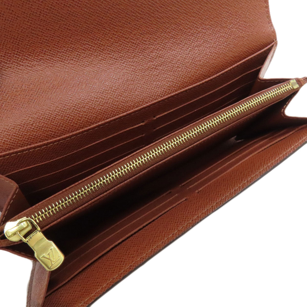 LOUIS VUITTON Long Wallet Purse M60531 Monogram canvas Brown Portefeuille Sara Women Used Authentic