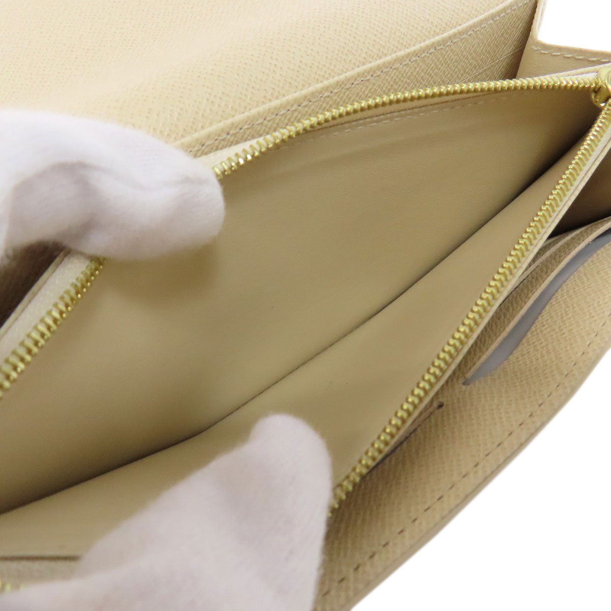 LOUIS VUITTON Long Wallet Purse N63208 Damier canvas white Portefeuille Sara