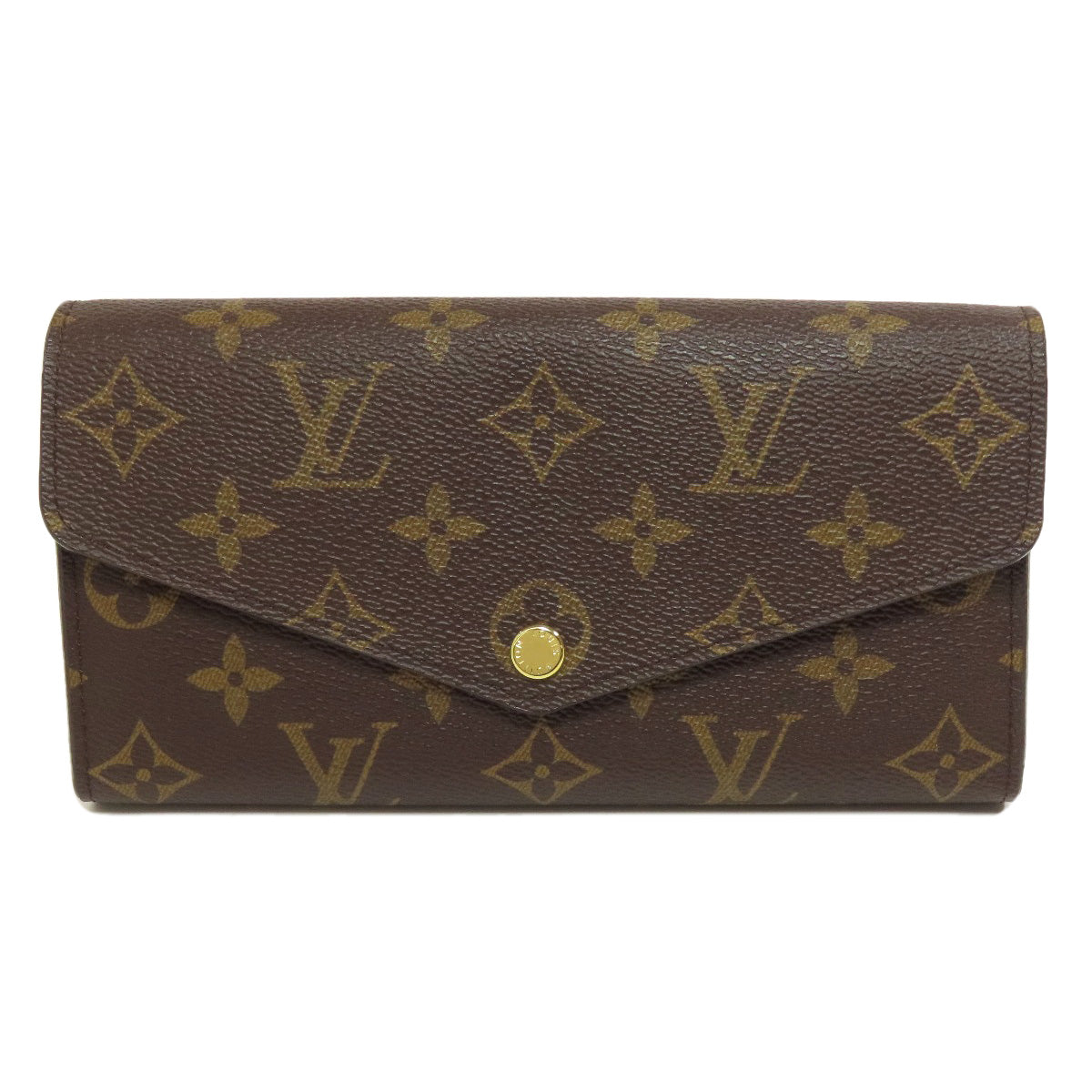 LOUIS VUITTON Long Wallet Purse M60531 Monogram canvas Brown Portefeuille Sarah Women Used Authentic