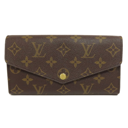 LOUIS VUITTON Long Wallet Purse M60531 Monogram canvas Brown Portefeuille Sarah Women Used Authentic