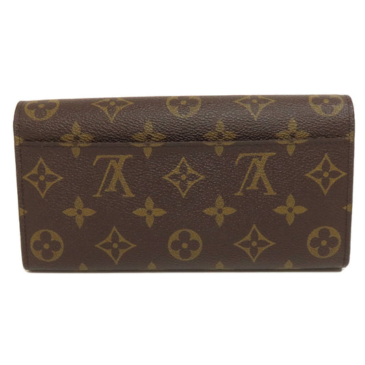 LOUIS VUITTON Long Wallet Purse M60531 Monogram canvas Brown Portefeuille Sarah Women Used Authentic