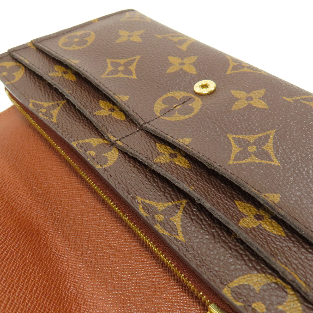 LOUIS VUITTON Long Wallet Purse M60531 Monogram canvas Brown Portefeuille Sarah Women Used Authentic