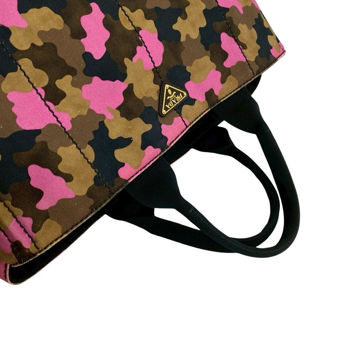 PRADA Tote Bag canvas pink Canapa