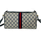 GUCCI Shoulder Bag leather Navy Sherry line