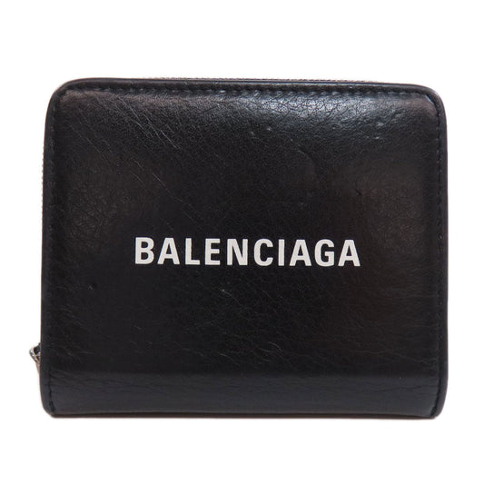 BALENCIAGA Bifold Wallet 551933 leather black Every day Women(Unisex) Used Authentic