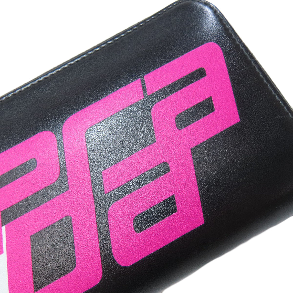 PRADA Long Wallet Purse leather black Zip Around Women Used Authentic