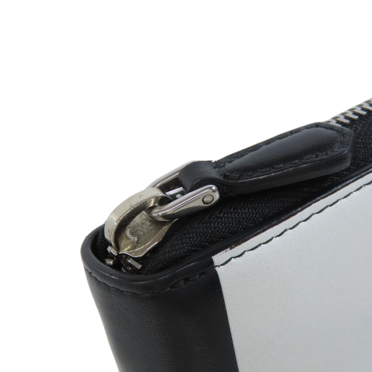 PRADA Long Wallet Purse leather black Zip Around Women Used Authentic