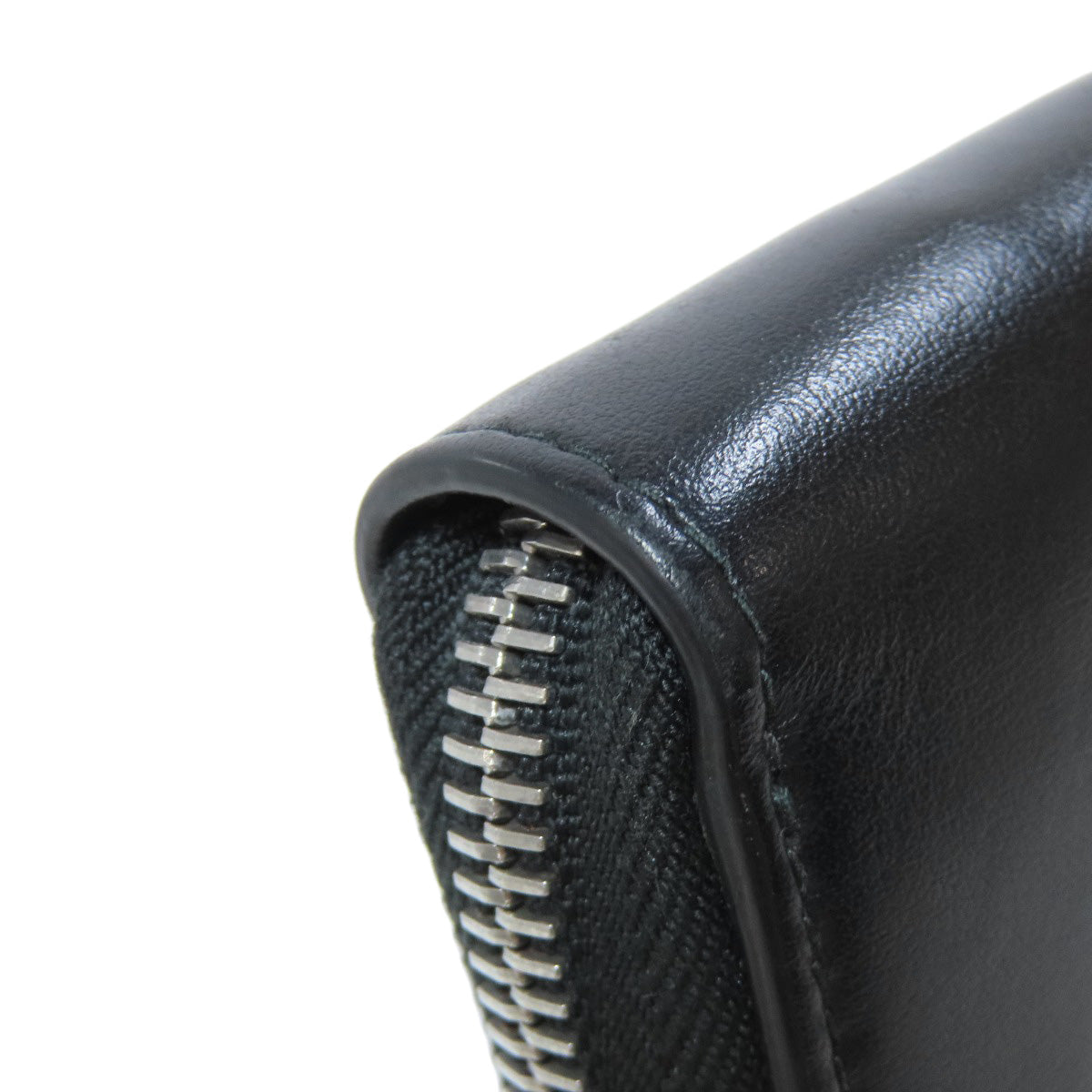 PRADA Long Wallet Purse leather black Zip Around Women Used Authentic