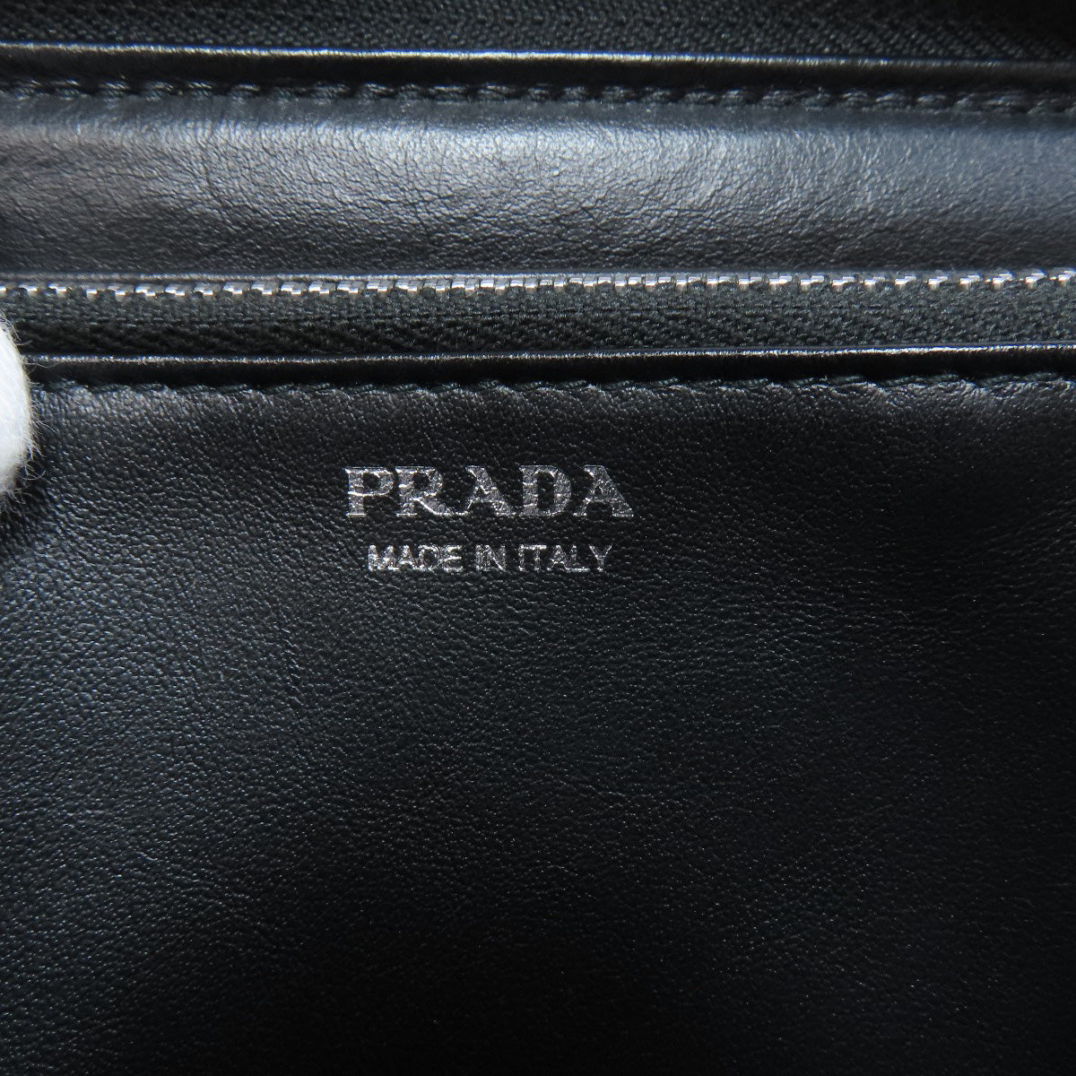 PRADA Long Wallet Purse leather black Zip Around Women Used Authentic
