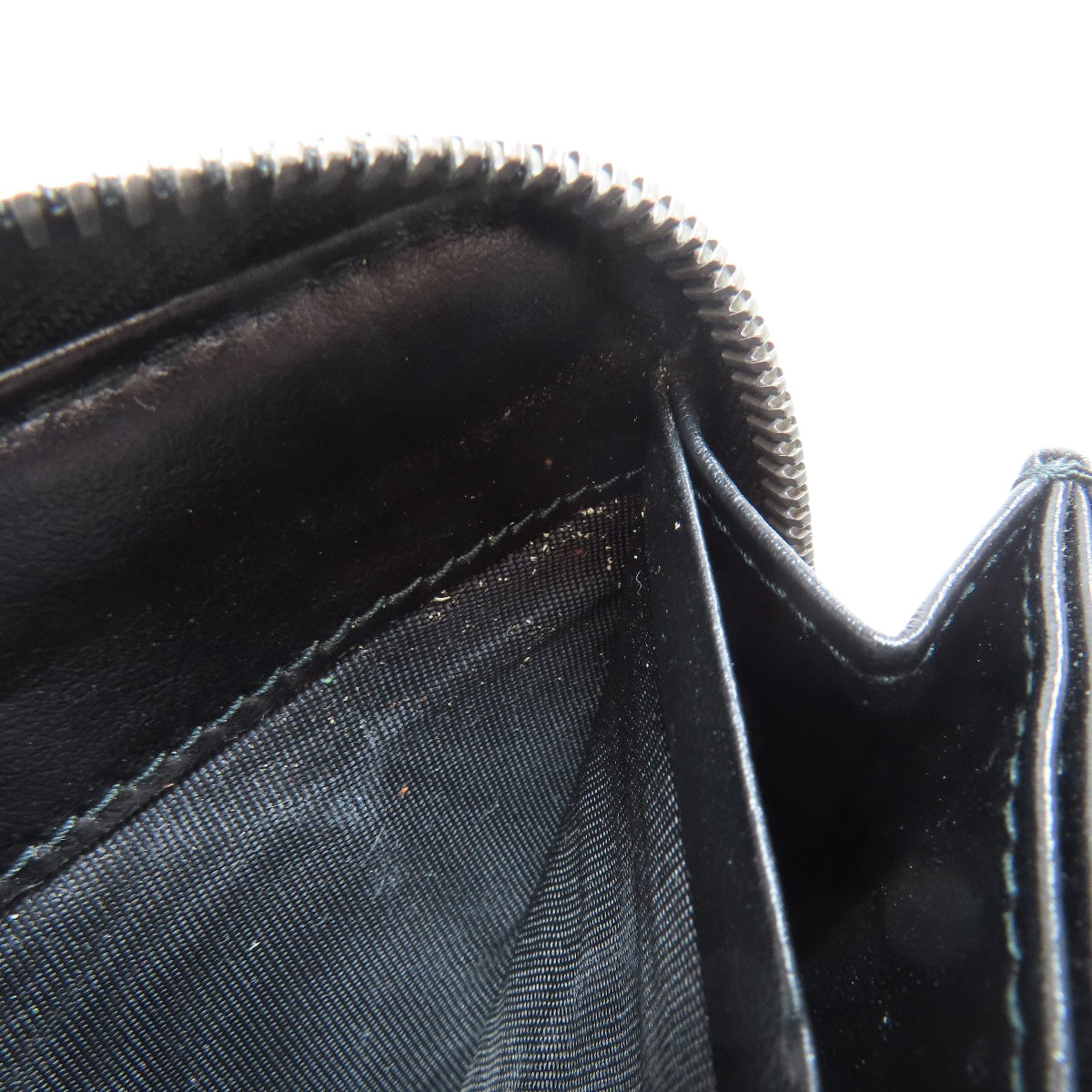 PRADA Long Wallet Purse leather black Zip Around Women Used Authentic