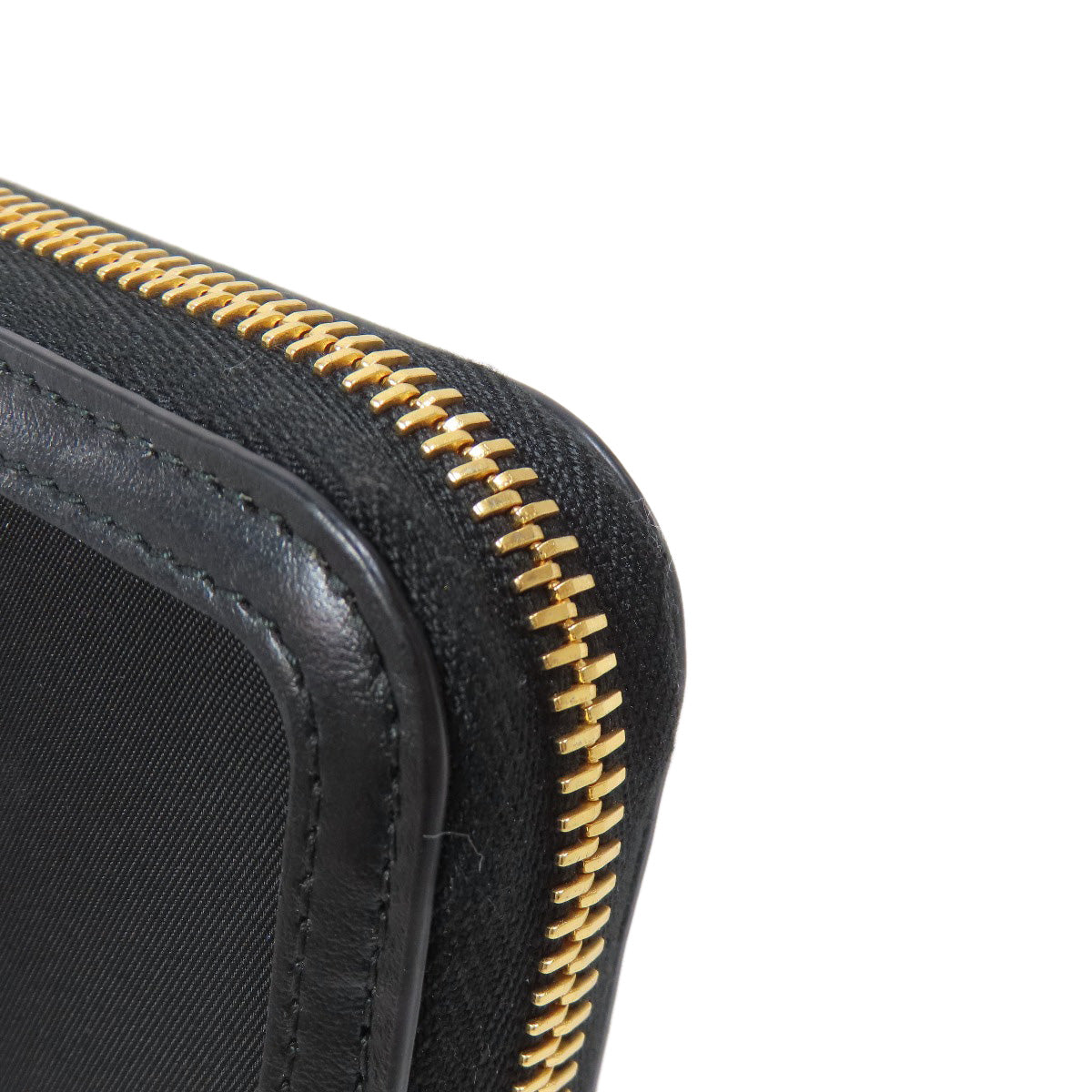 PRADA Long Wallet Purse Nylon black logoMetal Women Used Authentic