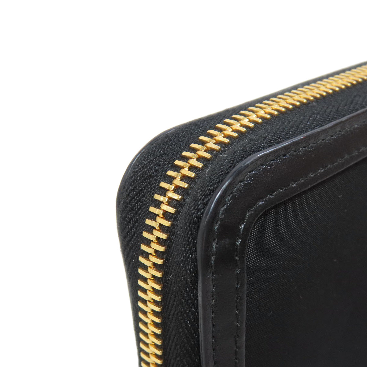 PRADA Long Wallet Purse Nylon black logoMetal Women Used Authentic