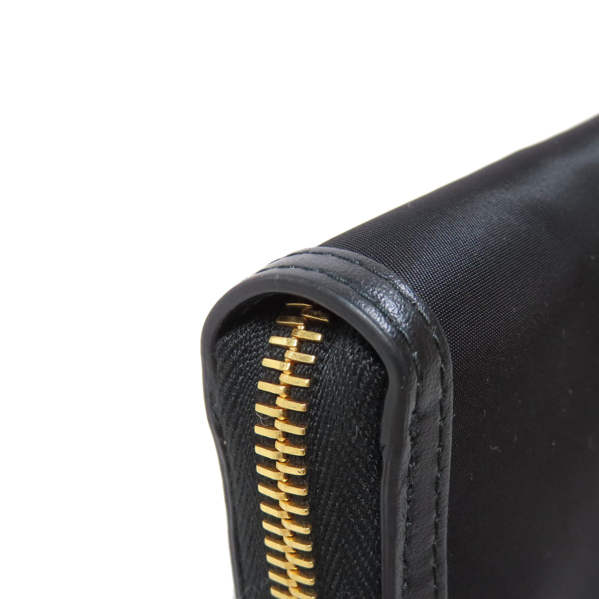 PRADA Long Wallet Purse Nylon black logoMetal Women Used Authentic