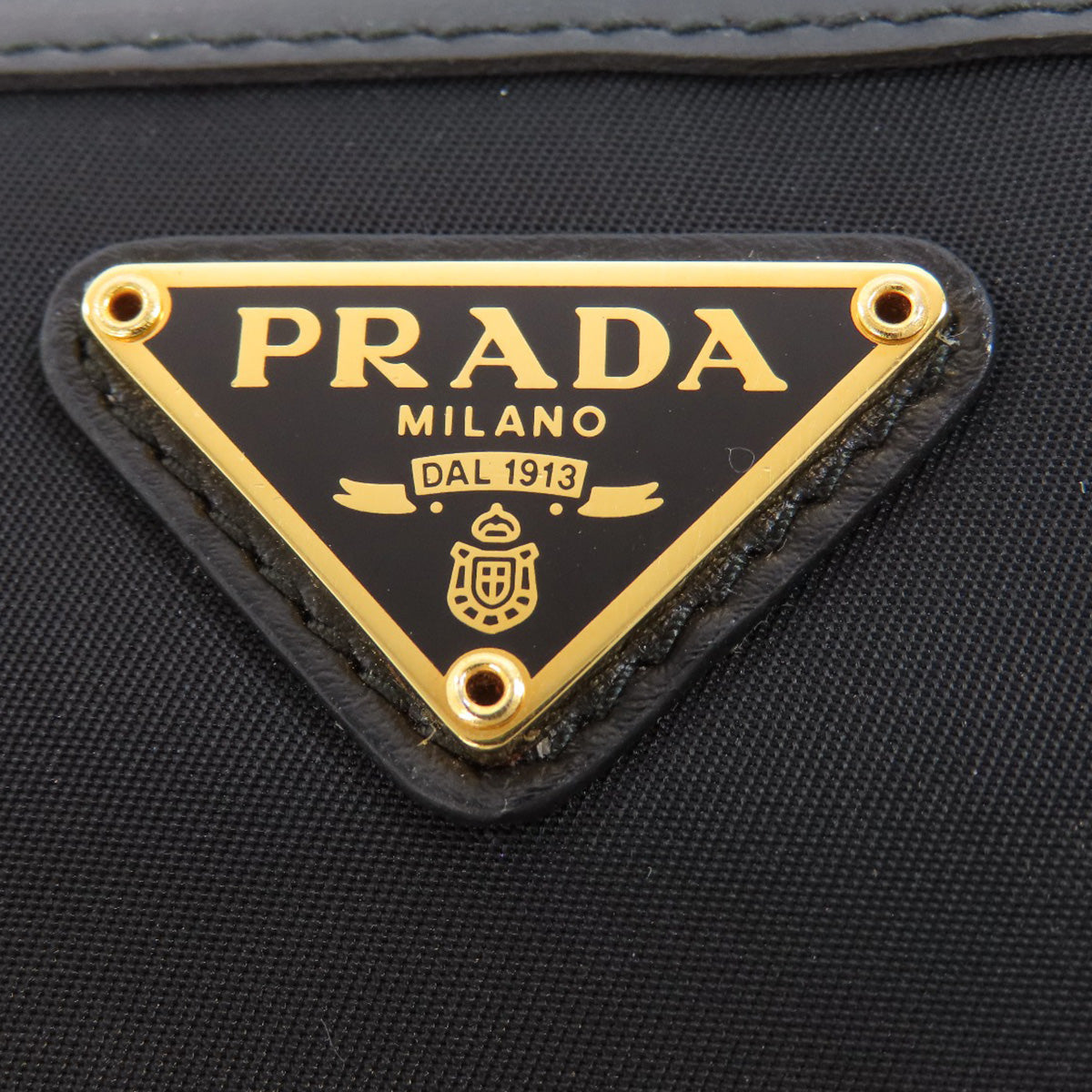 PRADA Long Wallet Purse Nylon black logoMetal Women Used Authentic
