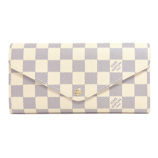 LOUIS VUITTON Bifold Wallet M63020 Damier canvas white Portefeuille Josephine Women Used Authentic