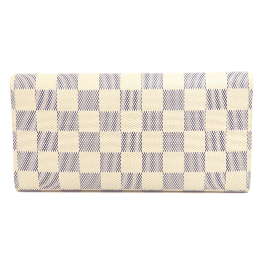 LOUIS VUITTON Bifold Wallet M63020 Damier canvas white Portefeuille Josephine Women Used Authentic