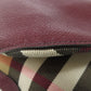 BURBERRY Shoulder Bag leather Red logo Women Used Authentic