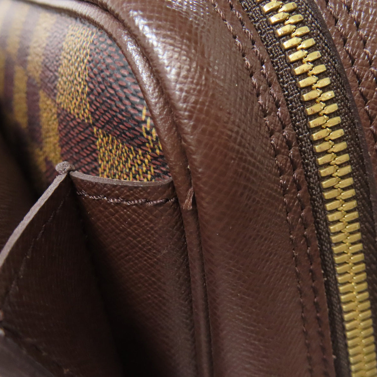 LOUIS VUITTON Handbag N51155 Damier canvas Brown Triana Women Used Authentic
