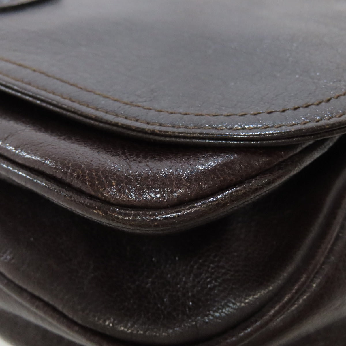 CELINE Shoulder Bag leather Brown Carriage Women Used Authentic