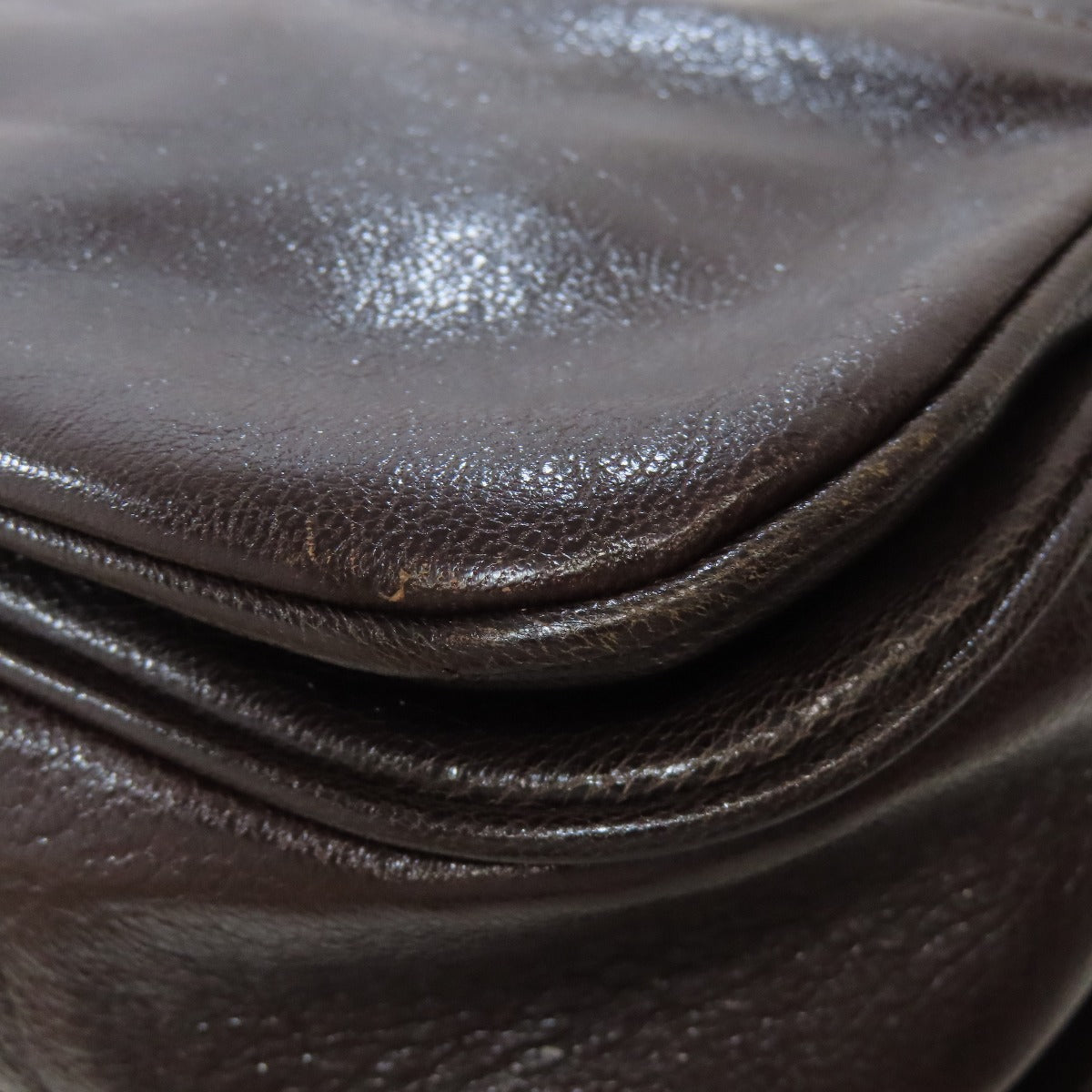 CELINE Shoulder Bag leather Brown Carriage Women Used Authentic