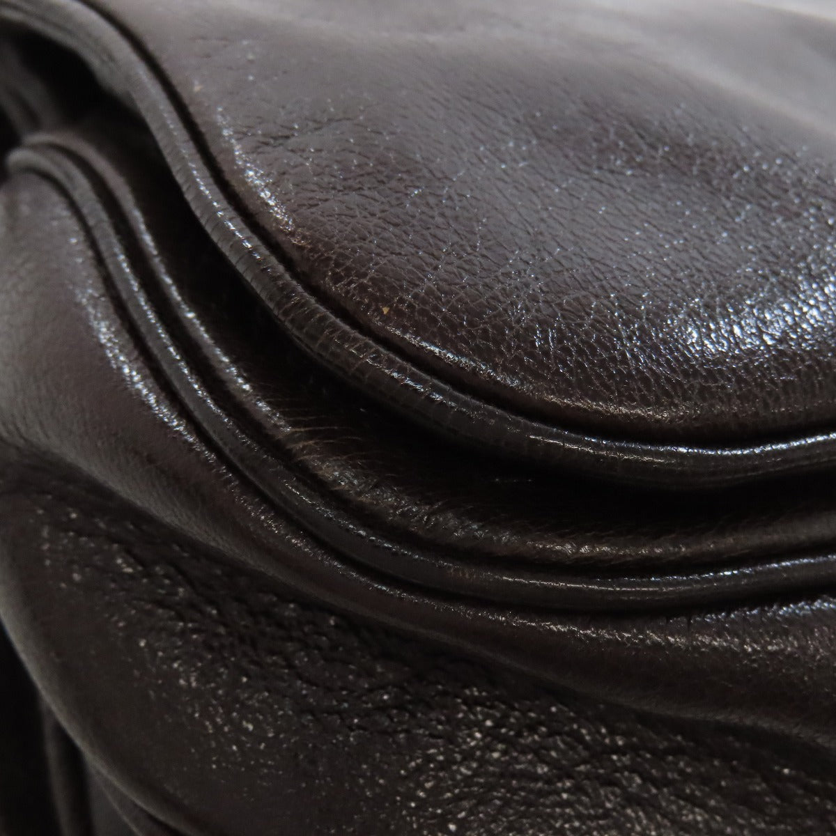 CELINE Shoulder Bag leather Brown Carriage Women Used Authentic