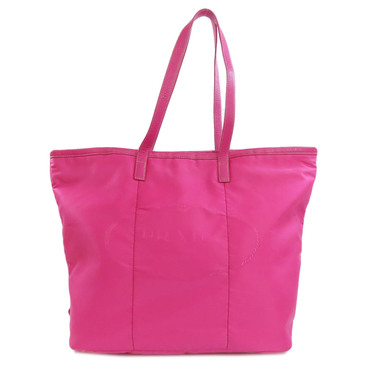 PRADA Tote Bag Nylon pink logoMetal Women Used Authentic