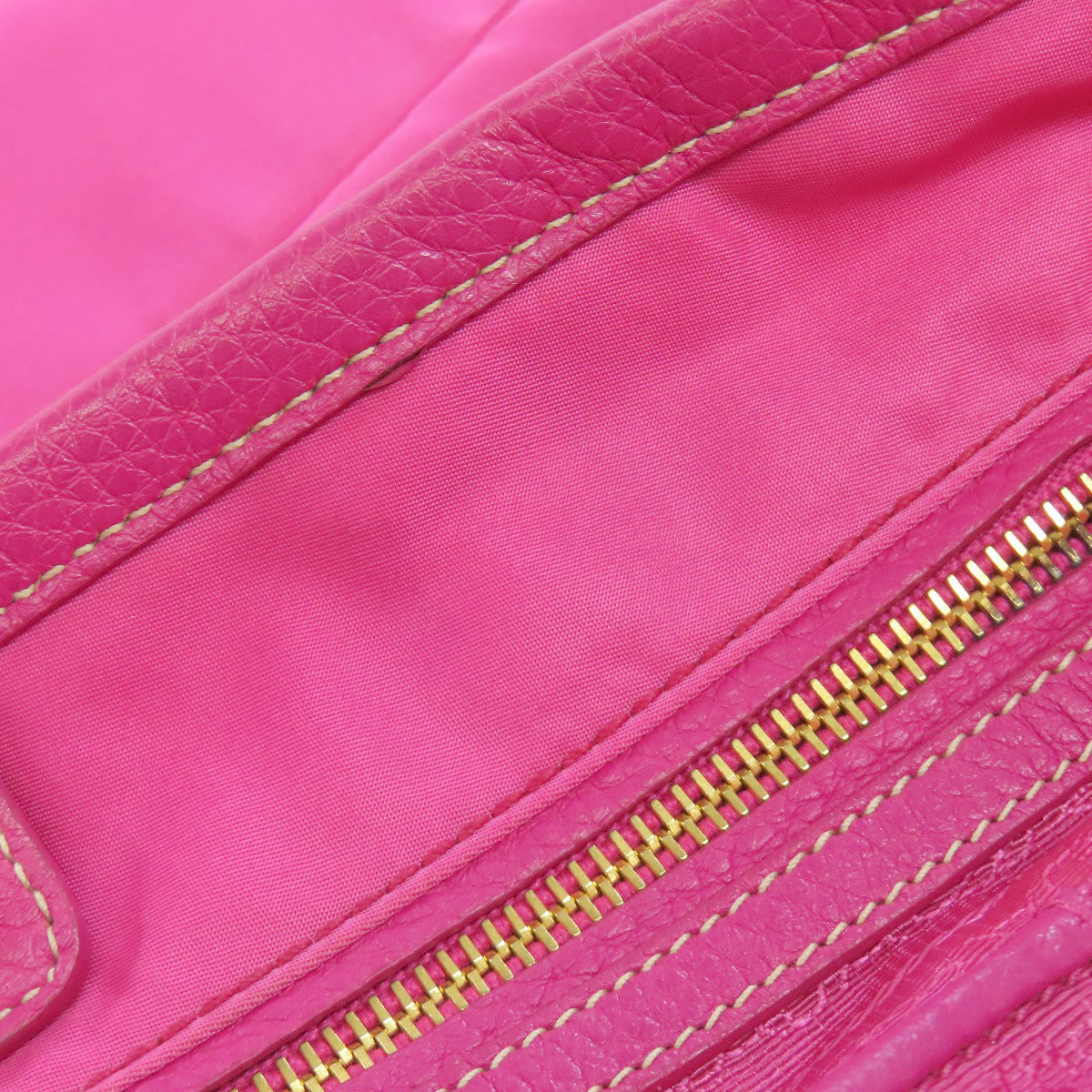 PRADA Tote Bag Nylon pink logoMetal Women Used Authentic