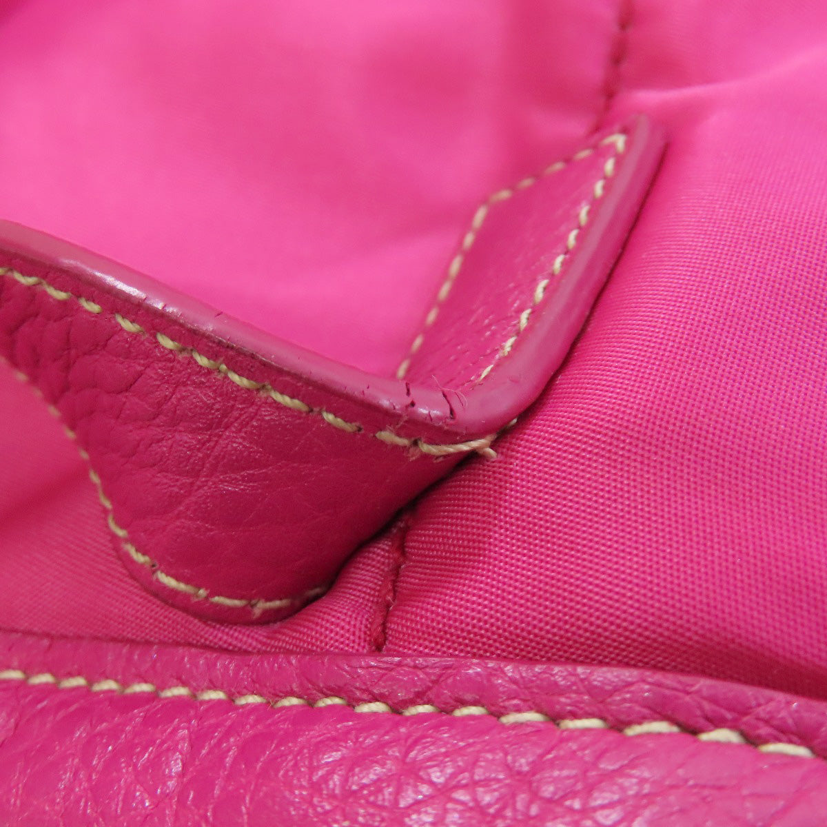 PRADA Tote Bag Nylon pink logoMetal Women Used Authentic