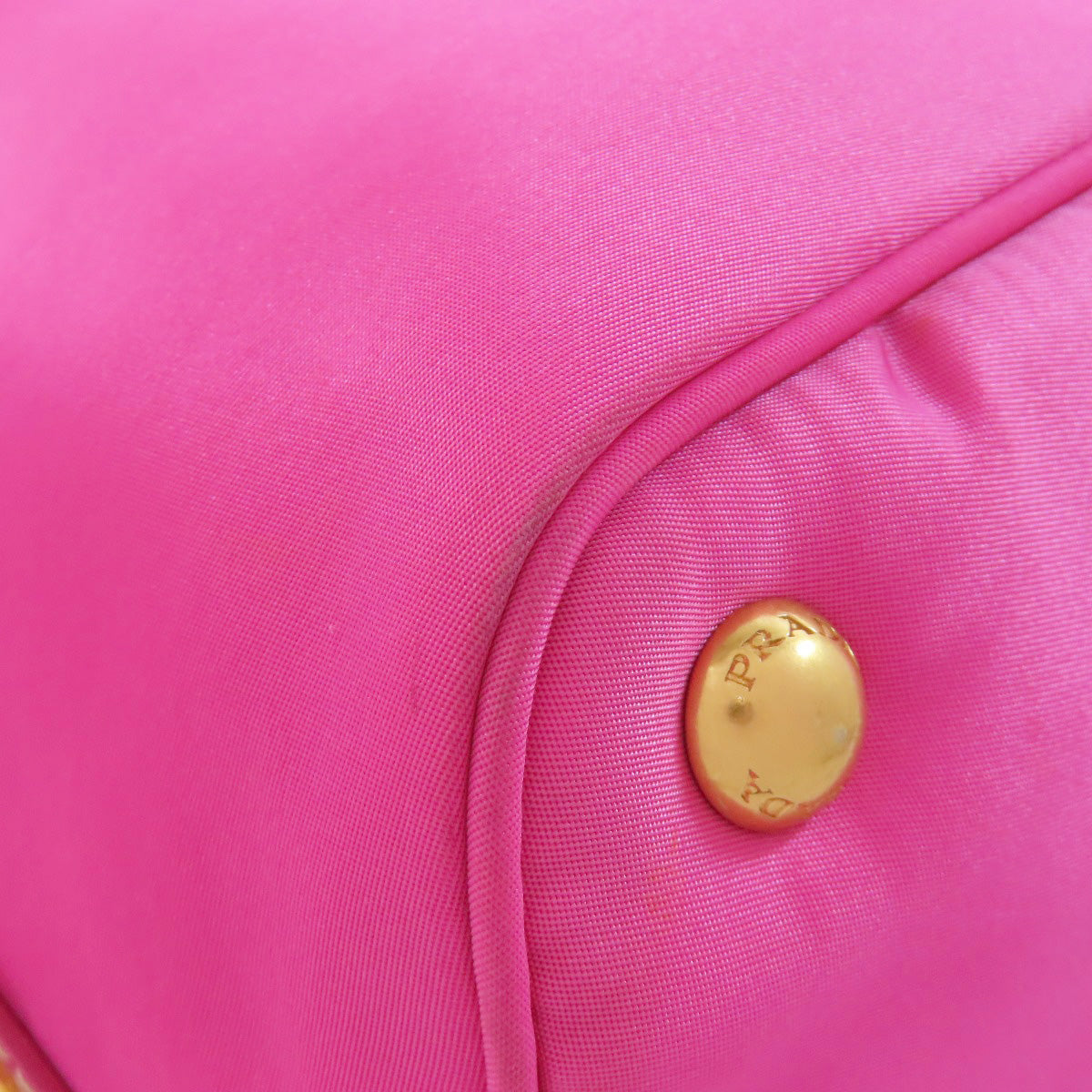 PRADA Tote Bag Nylon pink logoMetal Women Used Authentic