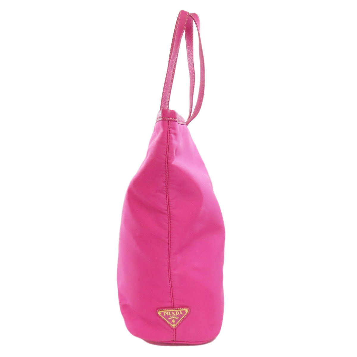 PRADA Tote Bag Nylon pink logoMetal Women Used Authentic