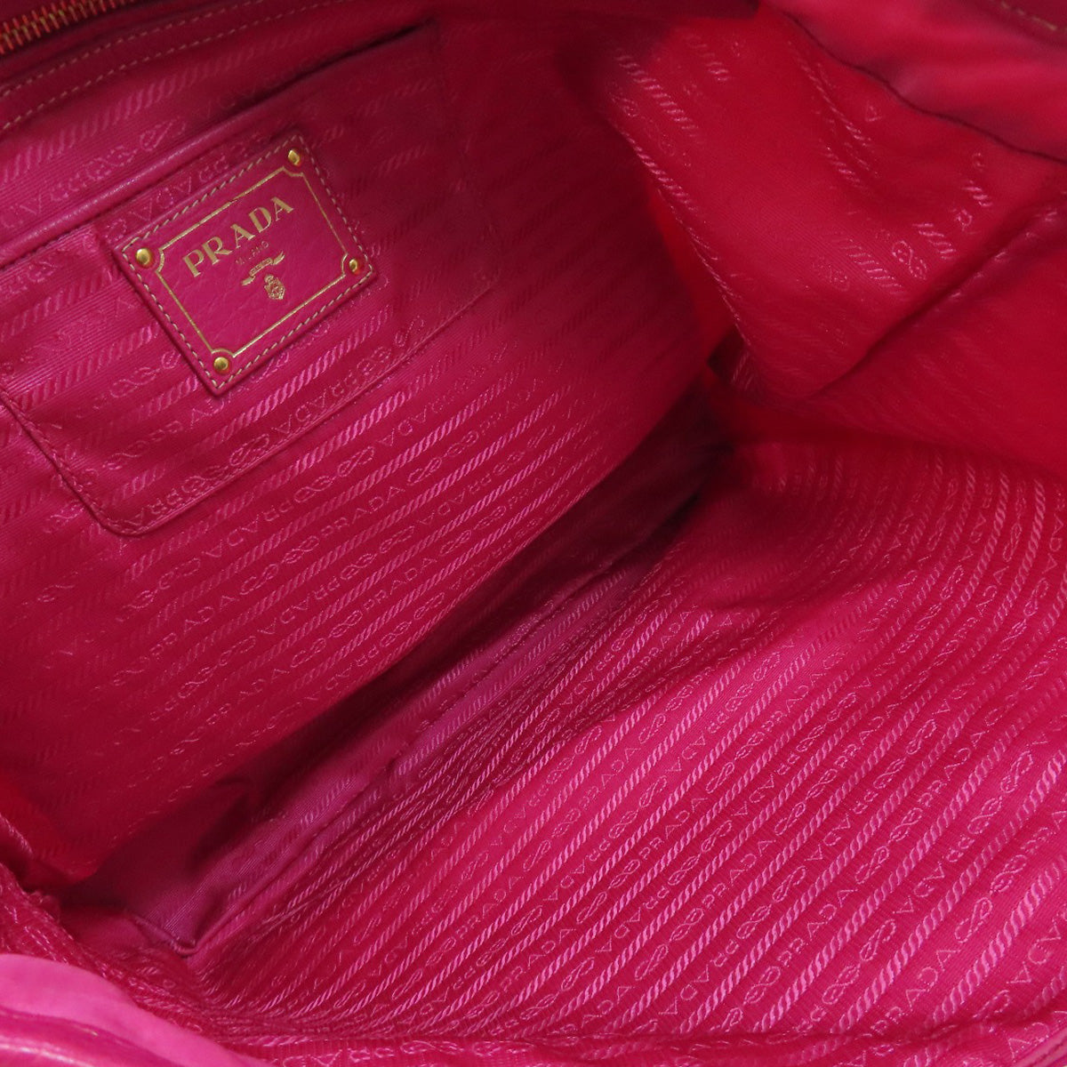PRADA Tote Bag Nylon pink logoMetal Women Used Authentic