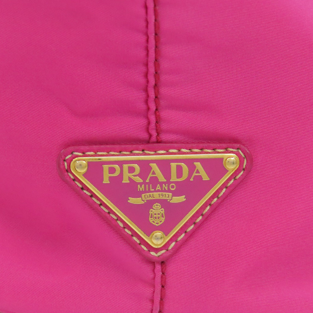 PRADA Tote Bag Nylon pink logoMetal Women Used Authentic