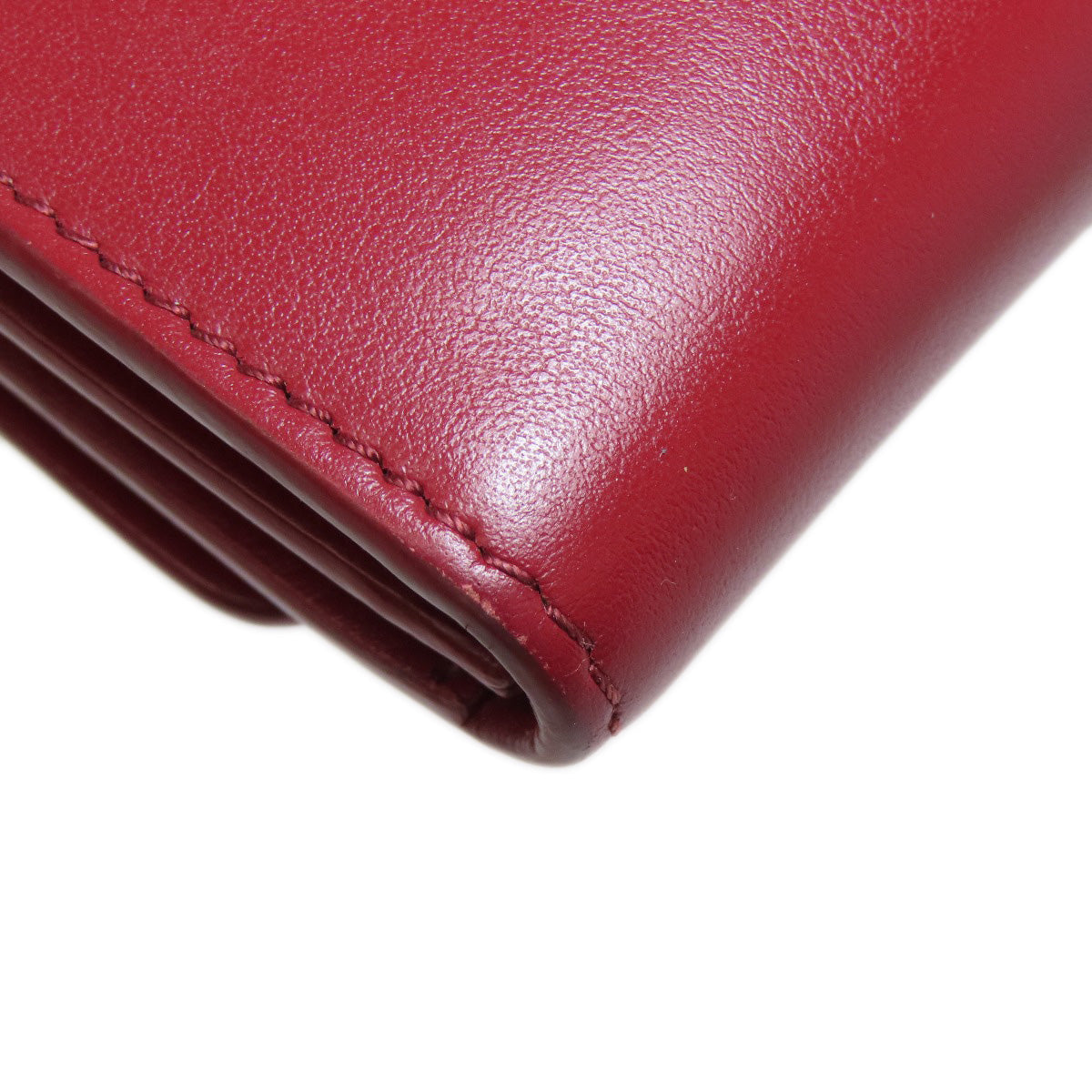 BURBERRY Long Wallet Purse leather Red Shoulder wallet Women Used Authentic