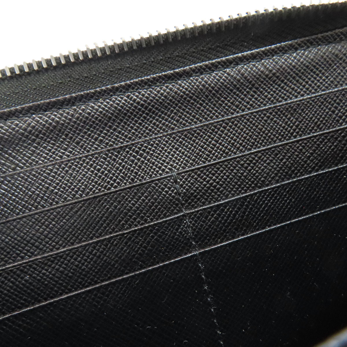 PRADA Long Wallet Purse leather black Safiano mens Used Authentic