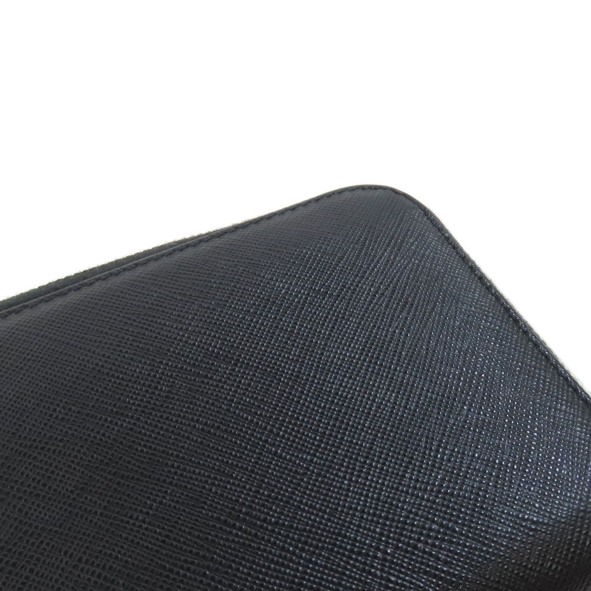 PRADA Long Wallet Purse leather black Safiano mens Used Authentic