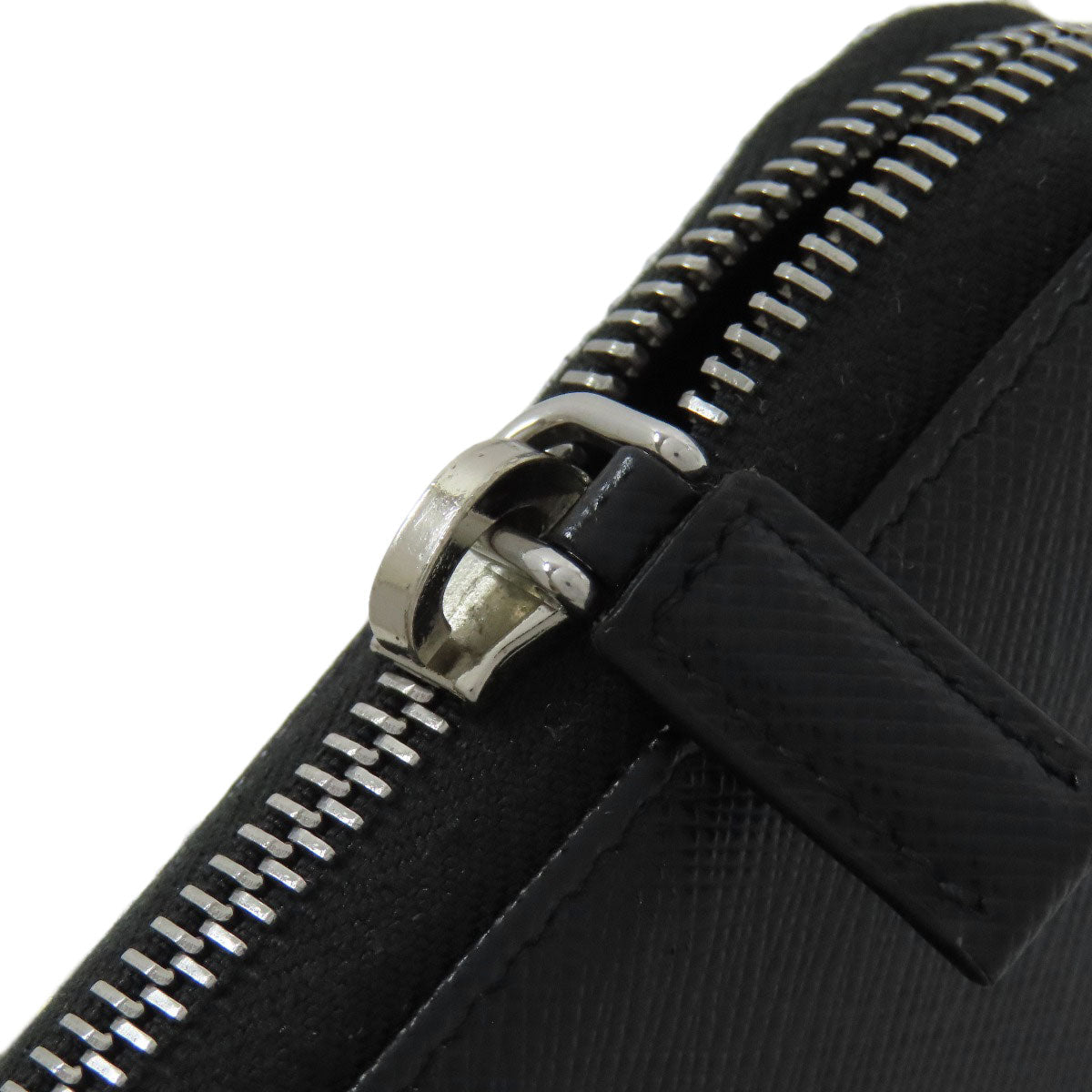 PRADA Long Wallet Purse leather black Safiano mens Used Authentic