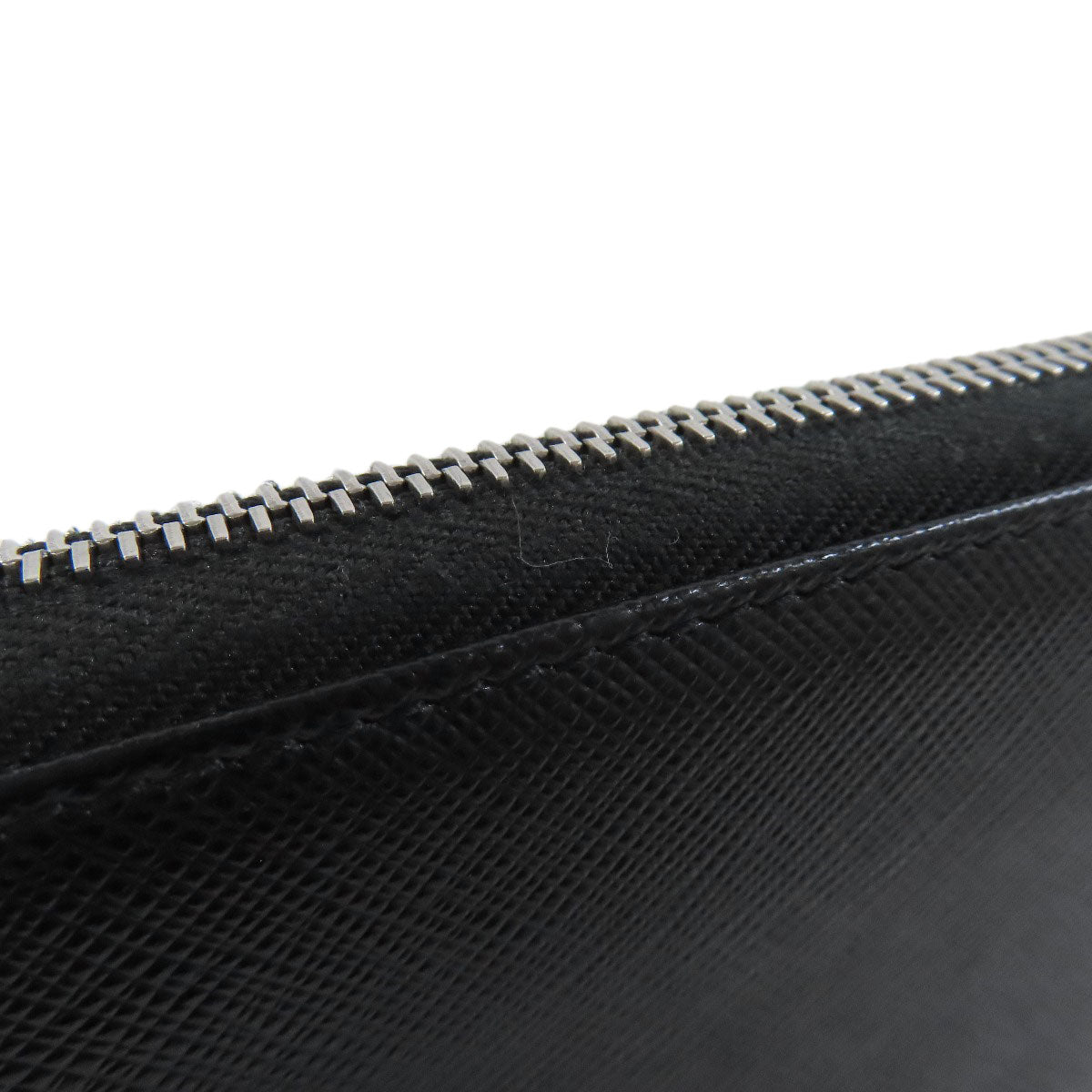 PRADA Long Wallet Purse leather black Safiano mens Used Authentic