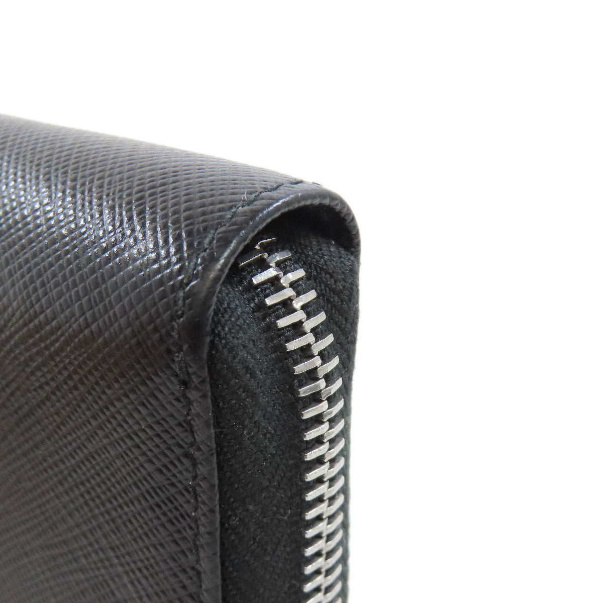 PRADA Long Wallet Purse leather black Safiano mens Used Authentic