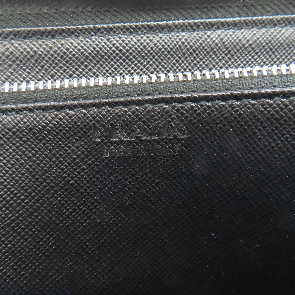 PRADA Long Wallet Purse leather black Safiano mens Used Authentic