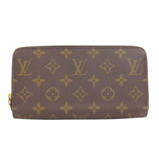 LOUIS VUITTON Long Wallet Purse M41895 Monogram canvas Brown Zippy wallet Women Used Authentic