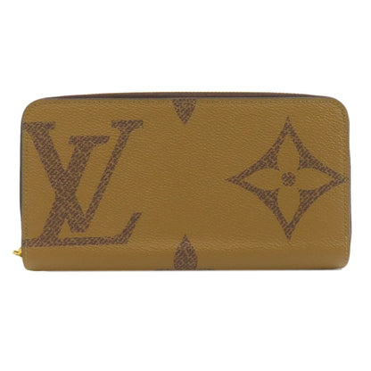 LOUIS VUITTON Long Wallet Purse M69353 Giant monogram canvas Brown Zippy wallet Women Used Authentic