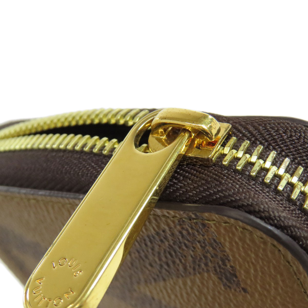 LOUIS VUITTON Long Wallet Purse M69353 Giant monogram canvas Brown Zippy wallet Women Used Authentic