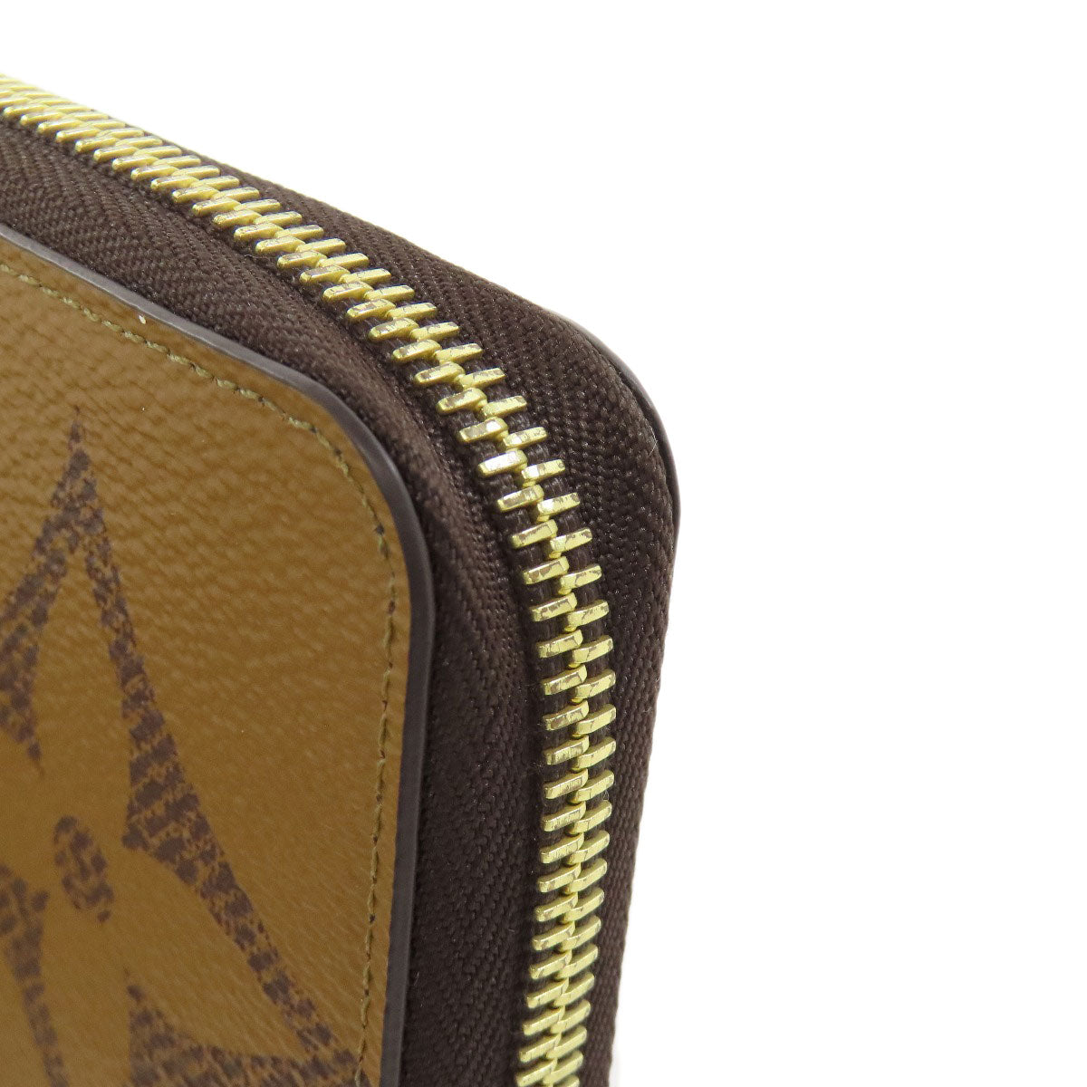 LOUIS VUITTON Long Wallet Purse M69353 Giant monogram canvas Brown Zippy wallet Women Used Authentic
