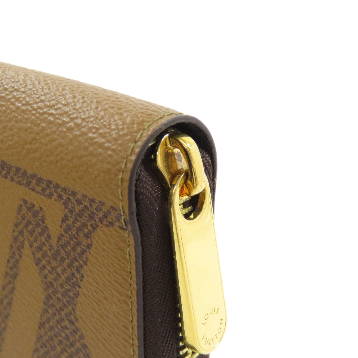 LOUIS VUITTON Long Wallet Purse M69353 Giant monogram canvas Brown Zippy wallet Women Used Authentic