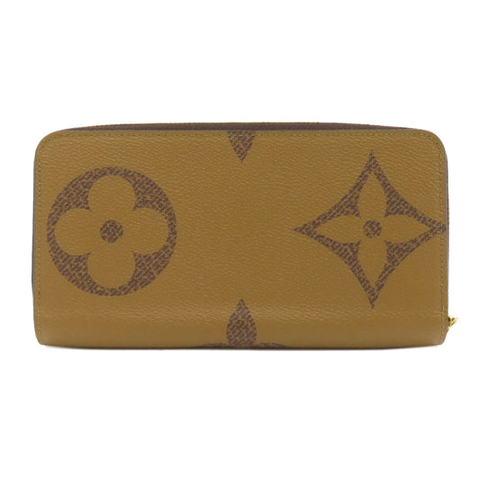 LOUIS VUITTON Long Wallet Purse M69353 Giant monogram canvas Brown Zippy wallet Women Used Authentic