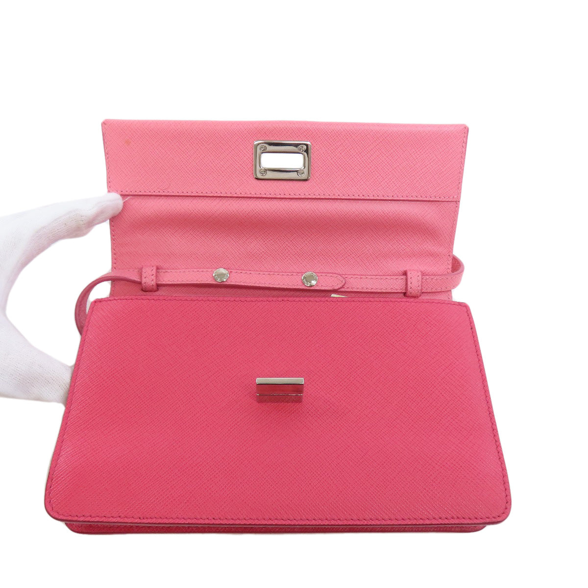 PRADA Shoulder Bag BT1020 Safiano pink logo