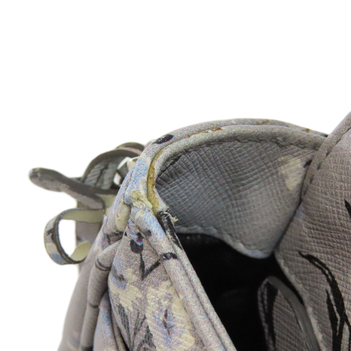 PRADA Shoulder Bag PVC gray Flower motif Women Used Authentic