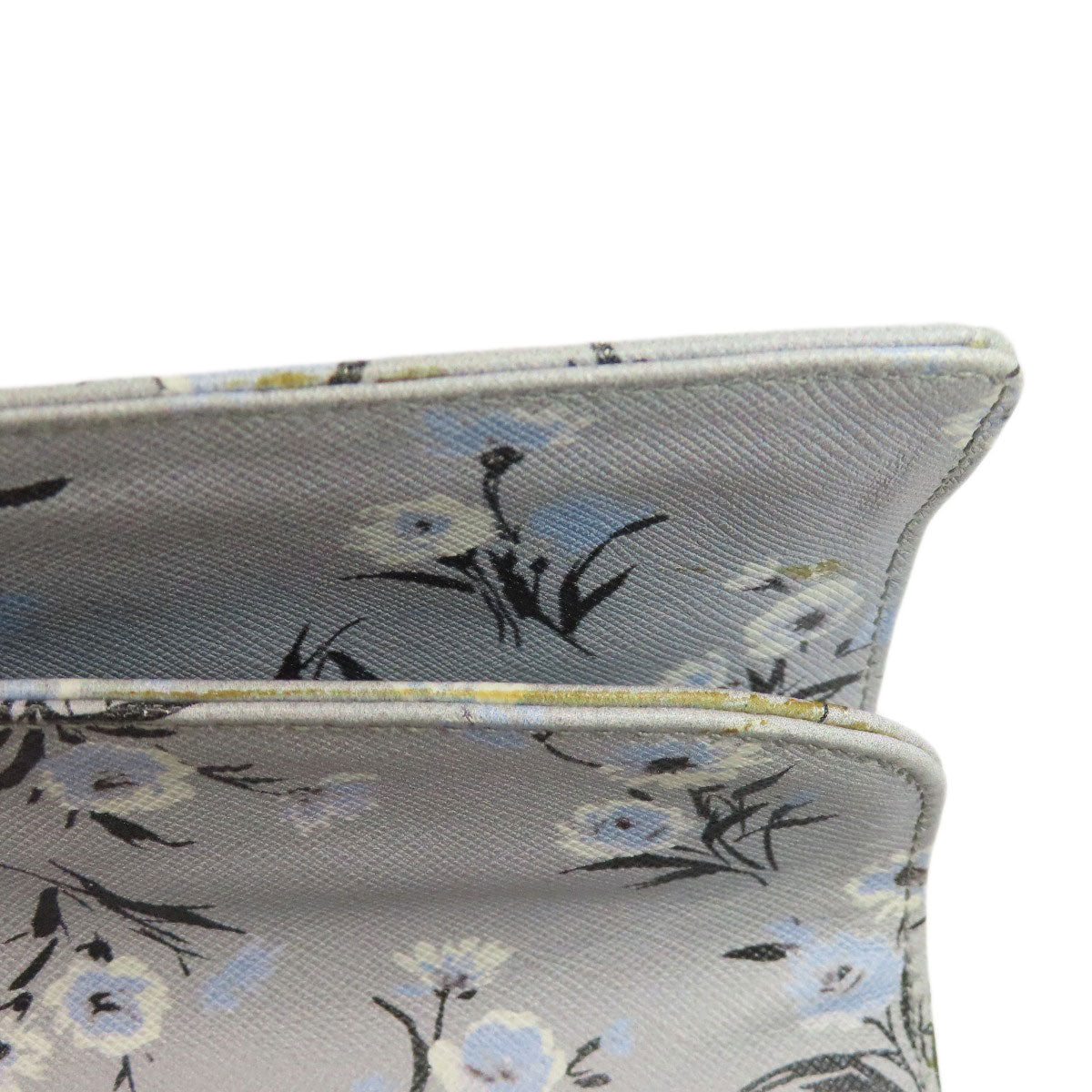 PRADA Shoulder Bag PVC gray Flower motif Women Used Authentic