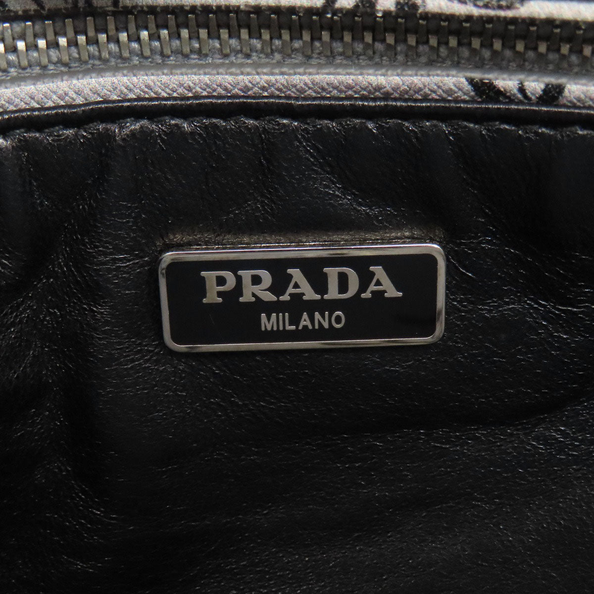 PRADA Shoulder Bag PVC gray Flower motif Women Used Authentic
