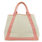 BALENCIAGA Tote Bag 339936 canvas white Navy kabas M Women Used Authentic
